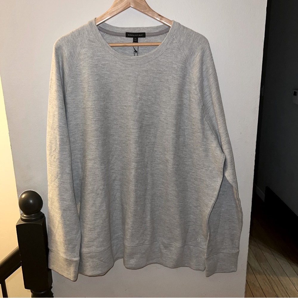 NWT Men’s Banana Republic Gray Crewneck Pullover Size XXL‎